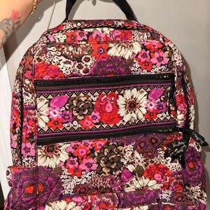 Vera Bradley Floral Quilted Women's Backpack - Pink & Brown